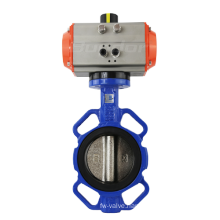 Bundor DN50 ducile iron butterfly valves with pneumatic actuator